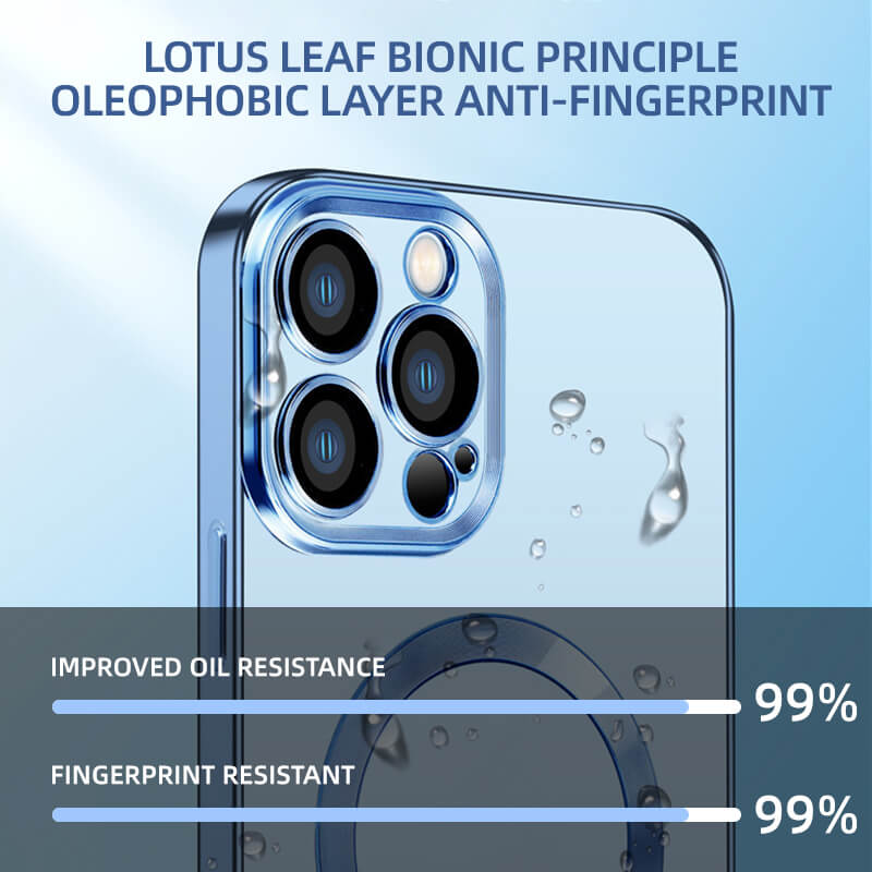 Coque iPhone à chargement magnétique sans fil avec lentille tout-en-un et galvanoplastie 