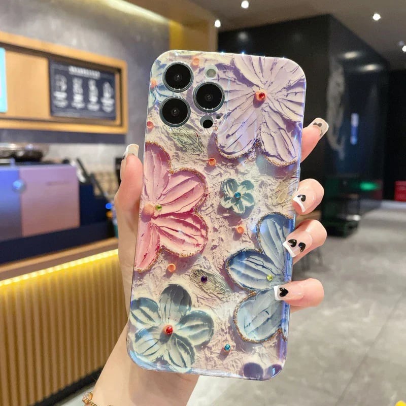 Coque de téléphone vintage à motif de fleurs peintes à l'huile, offre spéciale 