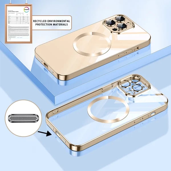 Electroplating Wireless Magnetic Charging All-Inclusive Lens iPhone Case