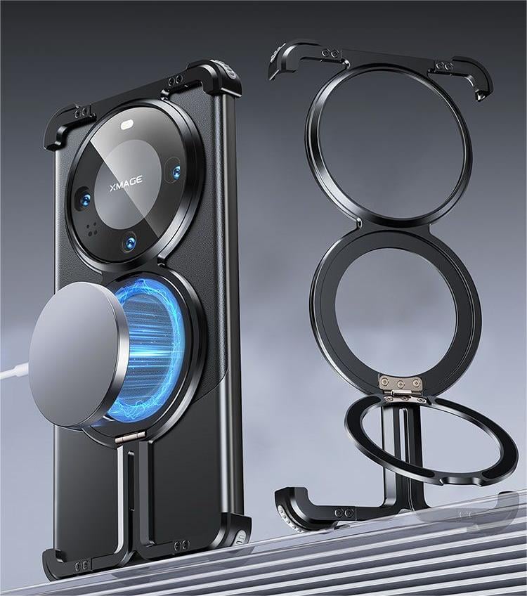 Coque de téléphone magnétique sans cadre en alliage d'aluminium de qualité aérospatiale pour iPhone 15 et Galaxy S24 