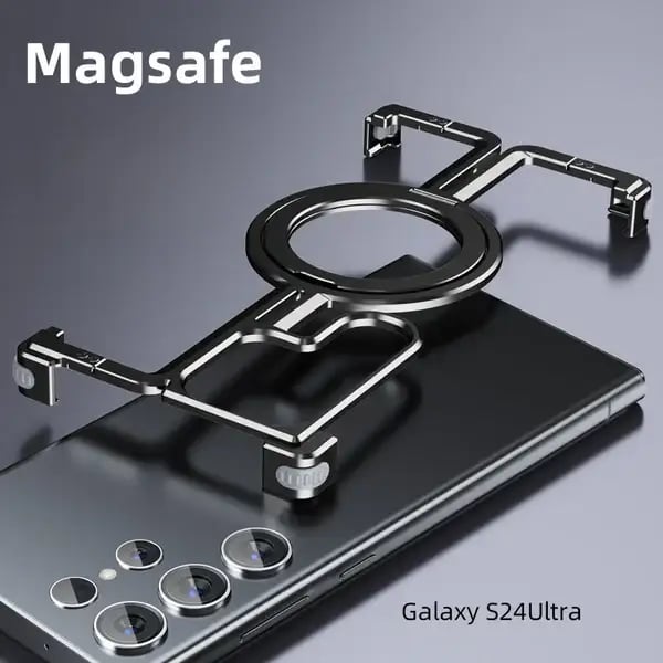 Coque de téléphone magnétique sans cadre en alliage d'aluminium de qualité aérospatiale pour iPhone 15 et Galaxy S24 