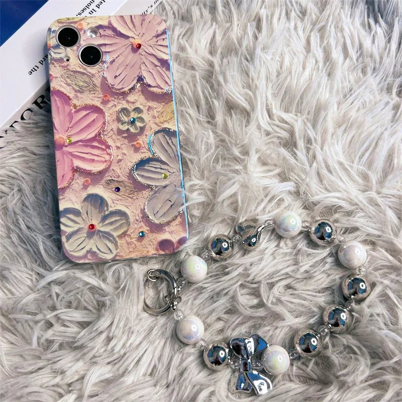 Coque de téléphone vintage à motif de fleurs peintes à l'huile, offre spéciale 