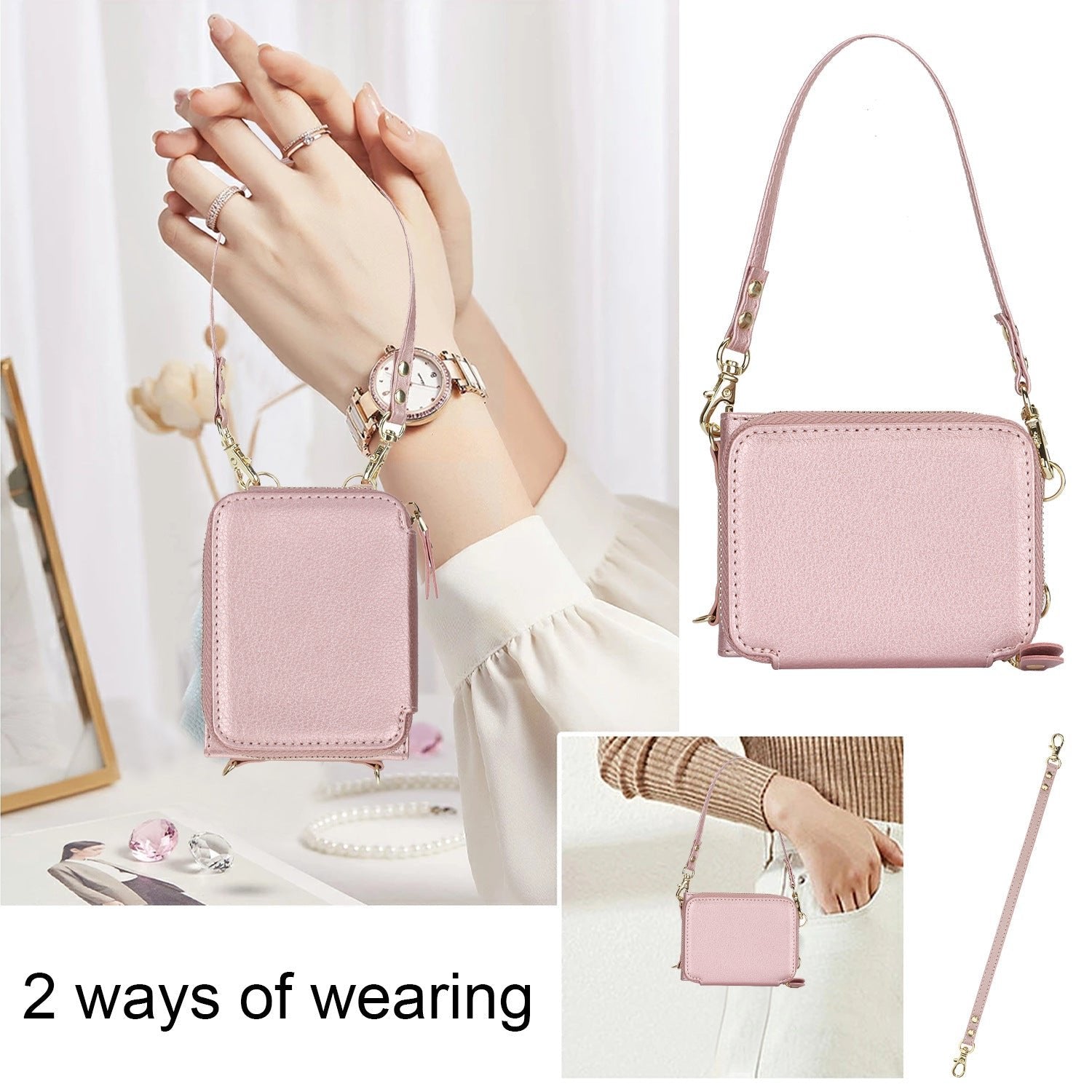 Étui en cuir avec fermeture éclair pour téléphone portable Samsung Galaxy Z Flip 3/4/5, porte-cartes 