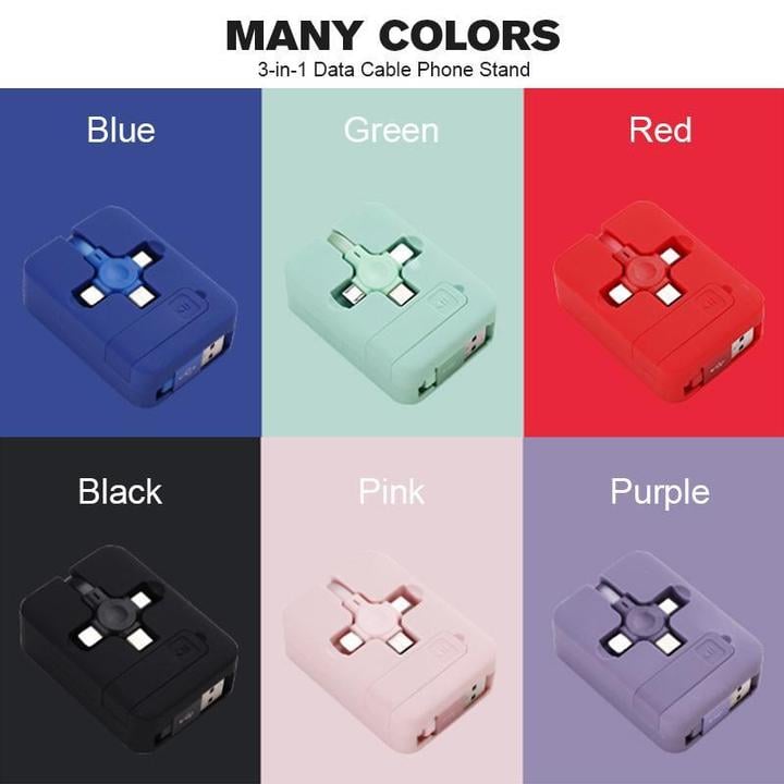 Support de téléphone avec câble de données 3 en 1