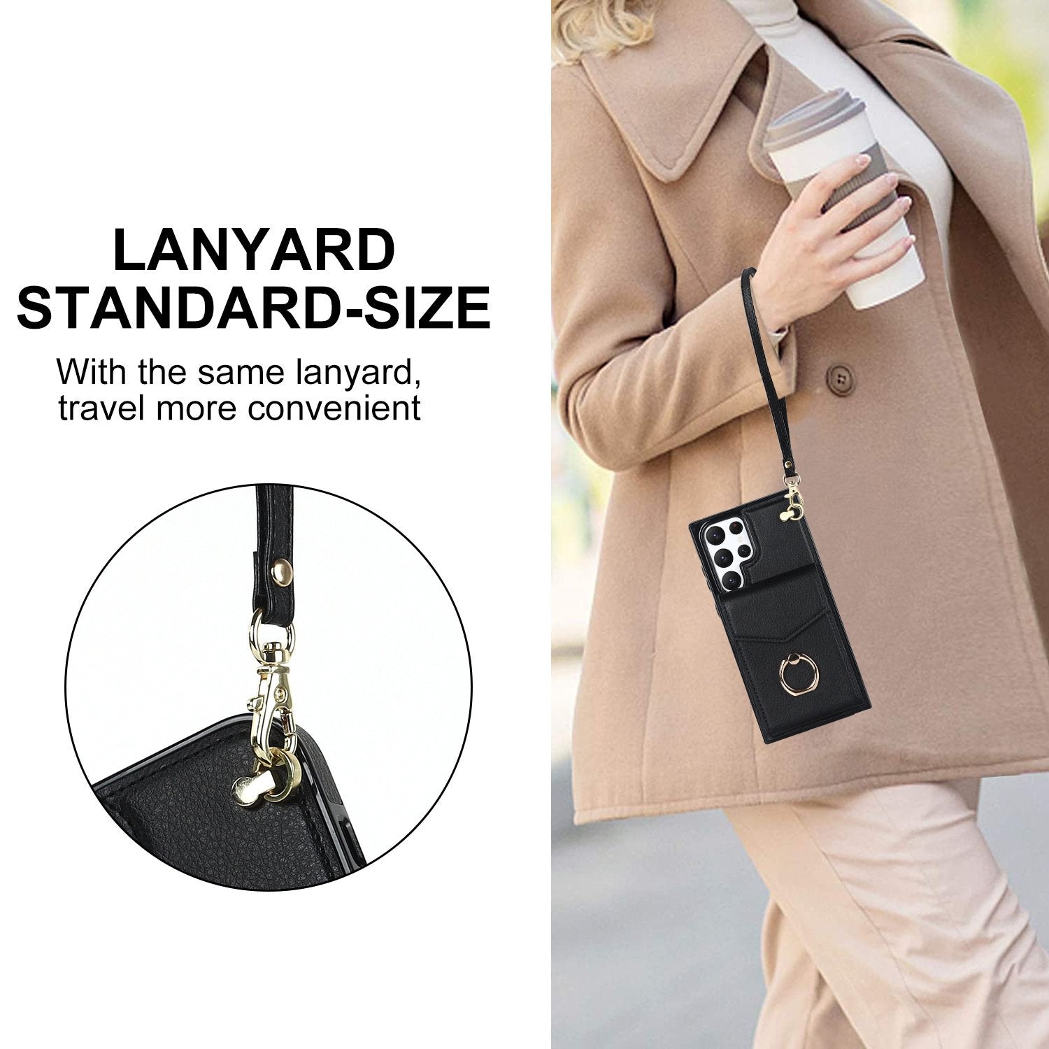 Étui porte-cartes à bandoulière pour Samsung série S/Note 